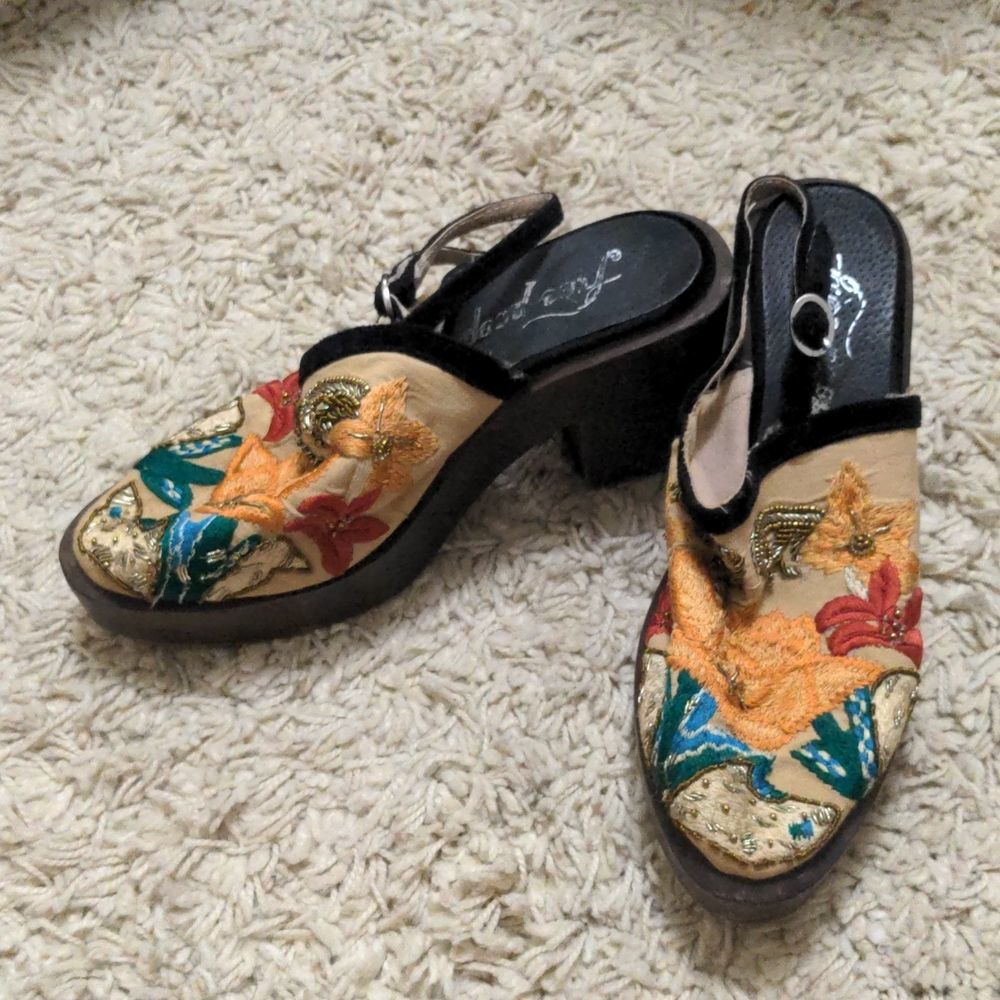 Free People Embroidered Clogs